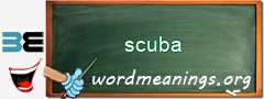 WordMeaning blackboard for scuba